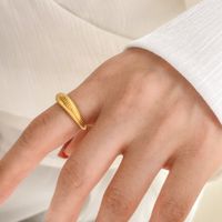 Simple Style Solid Color Titanium Steel Plating Gold Plated Rings sku image 10