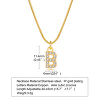 Wholesale INS Style Simple Style Letter Copper Plating Inlay 18K Gold Plated Zircon Necklace Pendant sku image 14