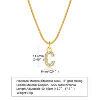 Wholesale INS Style Simple Style Letter Copper Plating Inlay 18K Gold Plated Zircon Necklace Pendant sku image 15
