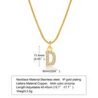 Wholesale INS Style Simple Style Letter Copper Plating Inlay 18K Gold Plated Zircon Necklace Pendant sku image 16