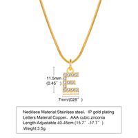 Wholesale INS Style Simple Style Letter Copper Plating Inlay 18K Gold Plated Zircon Necklace Pendant sku image 9