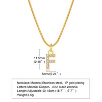 Wholesale INS Style Simple Style Letter Copper Plating Inlay 18K Gold Plated Zircon Necklace Pendant sku image 5