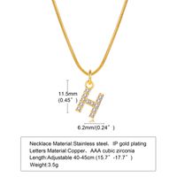Wholesale INS Style Simple Style Letter Copper Plating Inlay 18K Gold Plated Zircon Necklace Pendant sku image 12
