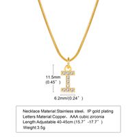 Wholesale INS Style Simple Style Letter Copper Plating Inlay 18K Gold Plated Zircon Necklace Pendant sku image 8