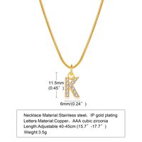 Wholesale INS Style Simple Style Letter Copper Plating Inlay 18K Gold Plated Zircon Necklace Pendant sku image 6