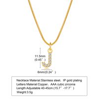 Wholesale INS Style Simple Style Letter Copper Plating Inlay 18K Gold Plated Zircon Necklace Pendant sku image 17