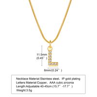 Wholesale INS Style Simple Style Letter Copper Plating Inlay 18K Gold Plated Zircon Necklace Pendant sku image 10