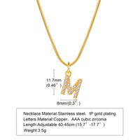 Wholesale INS Style Simple Style Letter Copper Plating Inlay 18K Gold Plated Zircon Necklace Pendant sku image 18