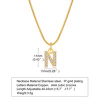 Wholesale INS Style Simple Style Letter Copper Plating Inlay 18K Gold Plated Zircon Necklace Pendant sku image 19