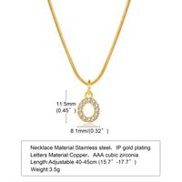 Wholesale INS Style Simple Style Letter Copper Plating Inlay 18K Gold Plated Zircon Necklace Pendant sku image 20