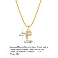 Wholesale INS Style Simple Style Letter Copper Plating Inlay 18K Gold Plated Zircon Necklace Pendant sku image 4