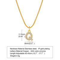 Wholesale INS Style Simple Style Letter Copper Plating Inlay 18K Gold Plated Zircon Necklace Pendant sku image 21