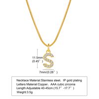 Wholesale INS Style Simple Style Letter Copper Plating Inlay 18K Gold Plated Zircon Necklace Pendant sku image 22