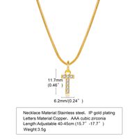 Wholesale INS Style Simple Style Letter Copper Plating Inlay 18K Gold Plated Zircon Necklace Pendant sku image 7