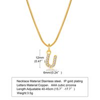 Wholesale INS Style Simple Style Letter Copper Plating Inlay 18K Gold Plated Zircon Necklace Pendant sku image 23