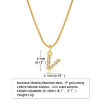 Wholesale INS Style Simple Style Letter Copper Plating Inlay 18K Gold Plated Zircon Necklace Pendant sku image 2