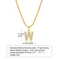 Wholesale INS Style Simple Style Letter Copper Plating Inlay 18K Gold Plated Zircon Necklace Pendant sku image 26