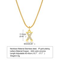 Wholesale INS Style Simple Style Letter Copper Plating Inlay 18K Gold Plated Zircon Necklace Pendant sku image 24