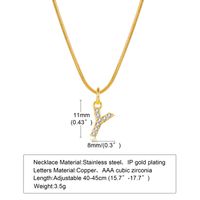 Wholesale INS Style Simple Style Letter Copper Plating Inlay 18K Gold Plated Zircon Necklace Pendant sku image 11