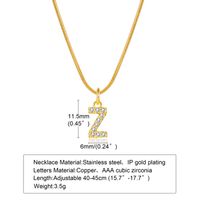 Wholesale INS Style Simple Style Letter Copper Plating Inlay 18K Gold Plated Zircon Necklace Pendant sku image 25