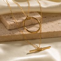 Simple Style Round Stainless Steel Plating Gold Plated Layered Necklaces main image 3