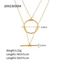 Simple Style Round Stainless Steel Plating Gold Plated Layered Necklaces sku image 1