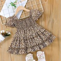 Princess Cute Bohemian Ditsy Floral Plant Flower Printing Backless Polyester Girls Dresses main image 1