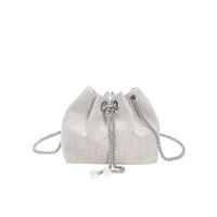 Women's Small Canvas Straw Solid Color Basic Bucket String Crossbody Bag sku image 9