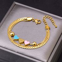Lady Simple Style Letter Heart Shape Titanium Steel Plating Bracelets Necklace main image 3
