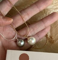 Ins-stil Einfacher Stil Runden Kupfer Künstliche Perlen Halskette Mit Anhänger In Masse main image 4