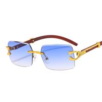 Vacation Cool Style Leopard Pc Square Frameless Men's Sunglasses sku image 3