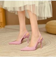 Women's Elegant Solid Color Point Toe Ankle Strap Sandals main image 5