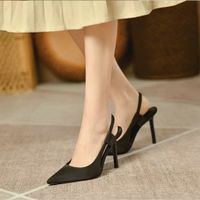 Women's Elegant Solid Color Point Toe Ankle Strap Sandals main image 2