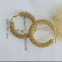 1 Pair Lady Round Stainless Steel Earrings main image 1