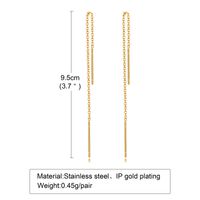 1 Pair INS Style Simple Style Solid Color Tassel Plating 304 Stainless Steel Ear Line main image 2
