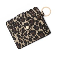 Women's Solid Color Lingge Leopard Pu Leather Zipper Coin Purses sku image 8