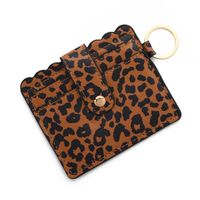 Women's Solid Color Lingge Leopard Pu Leather Zipper Coin Purses sku image 6