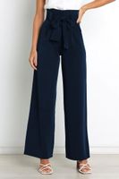 Women's Holiday Simple Style Streetwear Solid Color Full Length Bowknot Straight Pants main image 4
