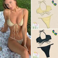 Femmes Couleur Unie Ensemble 2 Pièces Bikinis main image 1