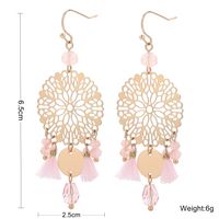 Ethnic Style Simple Style Dreamcatcher Artificial Crystal Copper Tassel Hollow Out Women's Drop Earrings main image 3