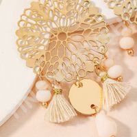 Ethnic Style Simple Style Dreamcatcher Artificial Crystal Copper Tassel Hollow Out Women's Drop Earrings main image 6