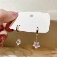 Sweet Flower Alloy Inlay Rhinestones Women's Drop Earrings sku image 1