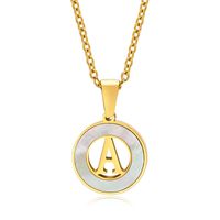 Acier Inoxydable 201 Style INS Style Simple Placage Évider Incruster Lettre Coquille Collier Pendentif main image 2