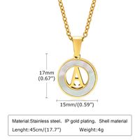 Acier Inoxydable 201 Style INS Style Simple Placage Évider Incruster Lettre Coquille Collier Pendentif main image 3
