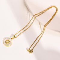Acier Inoxydable 201 Style INS Style Simple Placage Évider Incruster Lettre Coquille Collier Pendentif main image 5