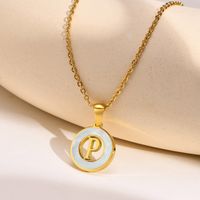 Acier Inoxydable 201 Style INS Style Simple Placage Évider Incruster Lettre Coquille Collier Pendentif sku image 16