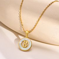 Acier Inoxydable 201 Style INS Style Simple Placage Évider Incruster Lettre Coquille Collier Pendentif sku image 2