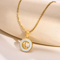 Acier Inoxydable 201 Style INS Style Simple Placage Évider Incruster Lettre Coquille Collier Pendentif sku image 3