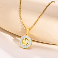Acier Inoxydable 201 Style INS Style Simple Placage Évider Incruster Lettre Coquille Collier Pendentif sku image 4
