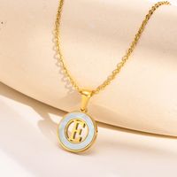 Acier Inoxydable 201 Style INS Style Simple Placage Évider Incruster Lettre Coquille Collier Pendentif sku image 5